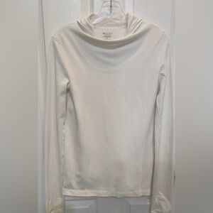 Athleta White Long Sleeve Hooded Top Size Small